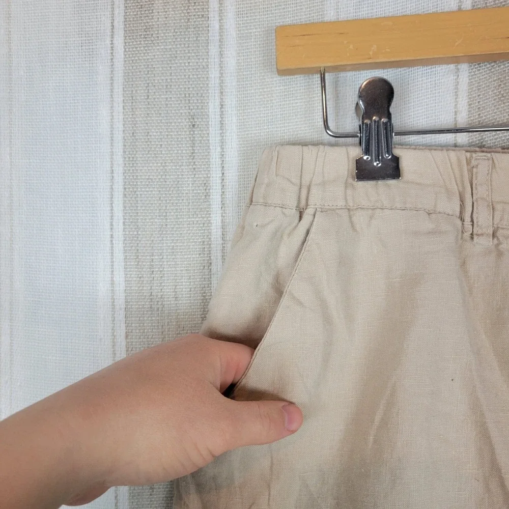 Quince 100% European Linen Pants‎ Driftwood Size Medium Tan Beige Lagenlook